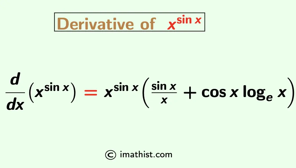 Derivative of x^sinx